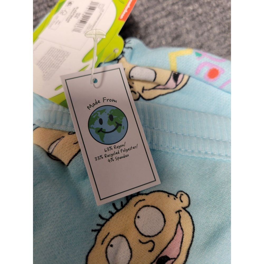 Nickelodeon‎ Rugrats Pajama Pants Aqua Spa Blue Joggers Sleepwear Small NWT - Picture 5 of 8